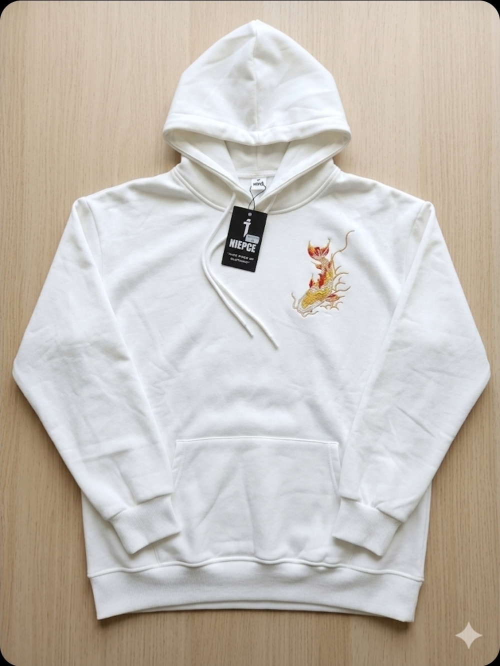 Niepce "Nice Piece of Clothing" Embroidered Koi Fish Hoodie - Size M